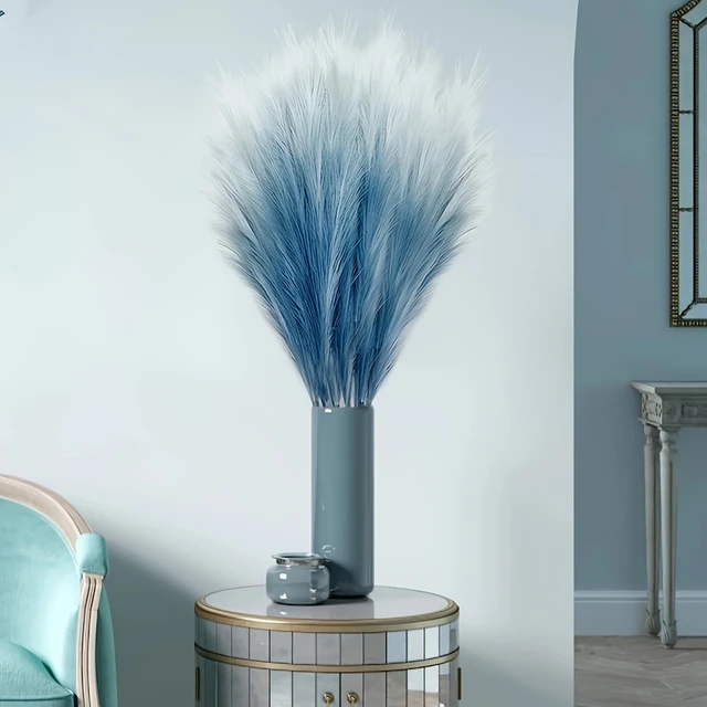 5pcs Artificial Pampas Grass Faux Reed Grass,  Reed Flower With Fluffy Stems Reed