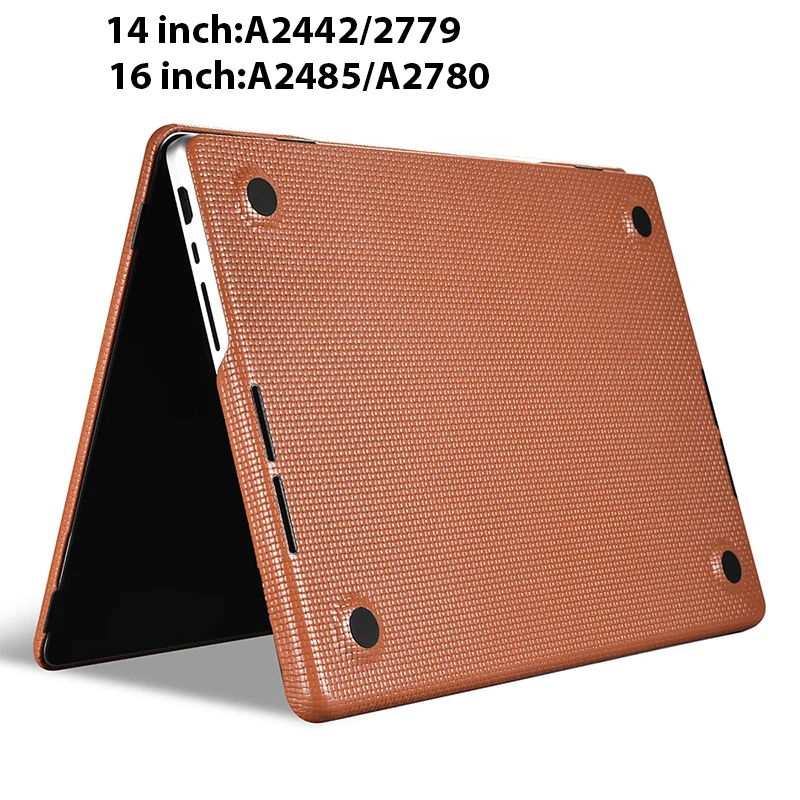 Capa de Laptop de Couro Genuíno Capa para Macbook Pro 14 A2442 A2779 Macbook Pro 16 2023 A2485 A2780 A2991 - Imagem 6