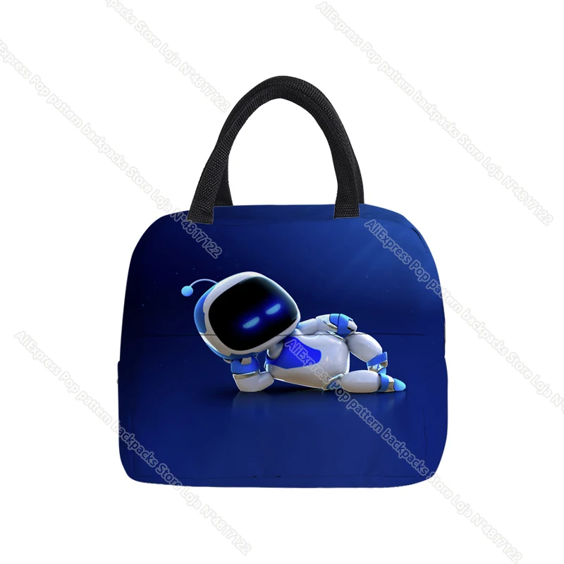 Astro Bot Lunch Bag for Boys Kids Girls Cartoon Astronaut Waterproof Cooler Lunch Box Tote Insulation Package Portable 5