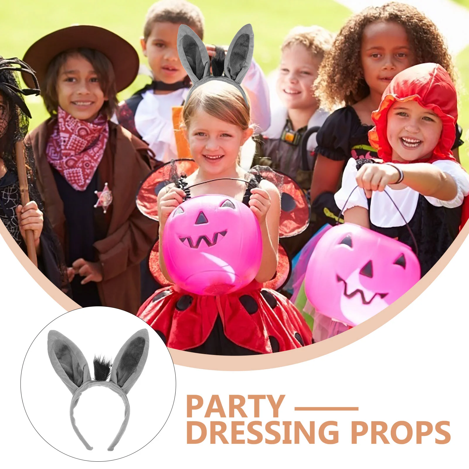 Band Animal Donkey Ear Band Party Favors Zoo Animal Costume Jungle Plush Donkey Ear Hair Hoop Adult Kid Holiday