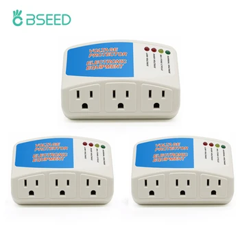 BSEED Power Surge Protector 120V Triple Wall ซ็อกเก็ตแรงดันไฟฟ้า Protector Home Refrige Brownout ปลั๊ก US มาตรฐาน 2/3 แพ็ค 1