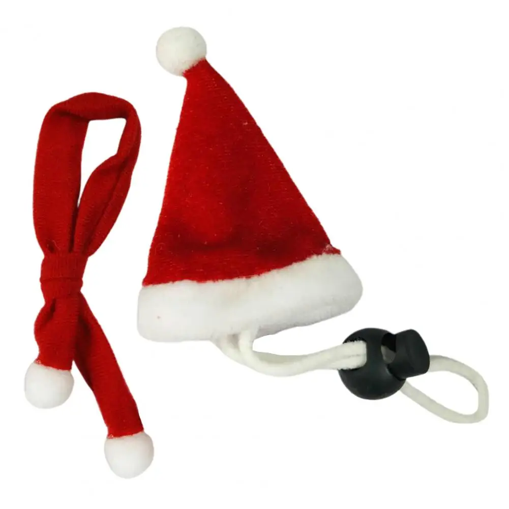 

Cute Reptile Hats Clothing Accessories Christmas Lizard Santa Hat with Scarf Polyester Small Animal Hats for Amphibians