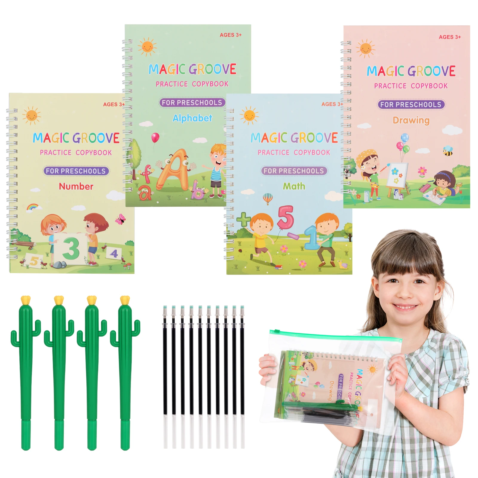 Magic Ink Copybooks for Kids Reusable Handwriting Workbooks for