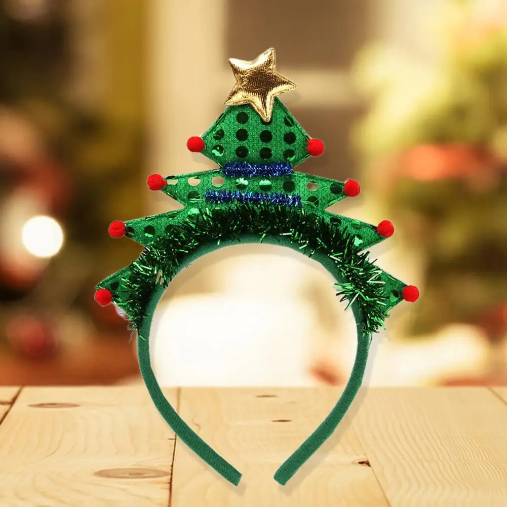 Christmas Headband Lightweight Christmas Hairband Bright Color Performance Props Exquisite Tree Hair Hoop Costume