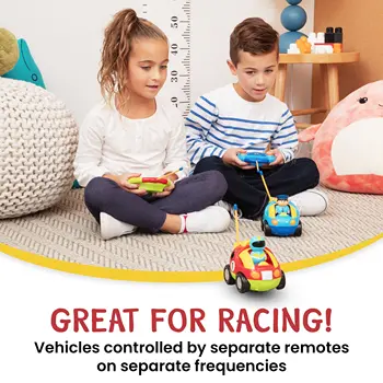 KBDFA 2-Piece Cartoon Remote-ontrolled Police Car And Racing Radio Controlled Toy Gift For Children And Boys With Girls 4