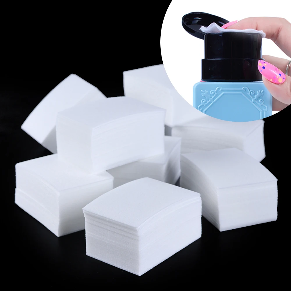 1pack Nail Tools Manicure Gel Nail Polish Remover Lint-Free Wipes Cotton Napkin Nails Lint Pad Paper Polish Manicure Nail Polish Remover Wipes Cotton Pads