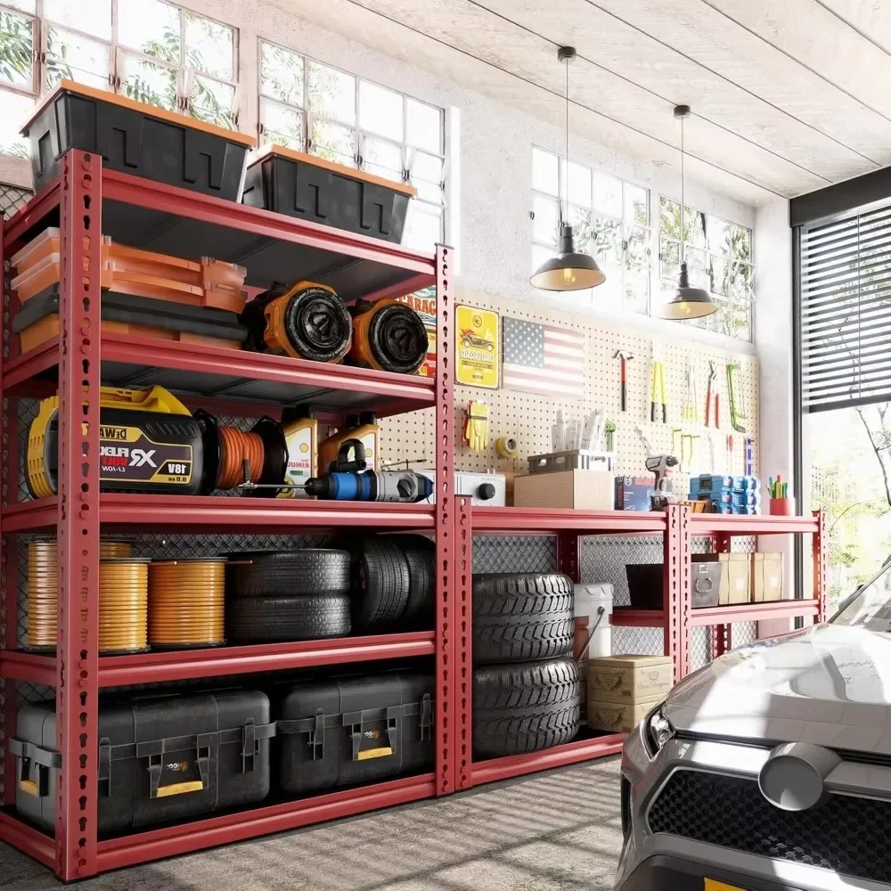 Garage Shelving 72" H Tall Storage Shelves Sturdy Metal Shelves for Storage 5 Tier Wide Heavy Duty Shelving Deep Storage 2