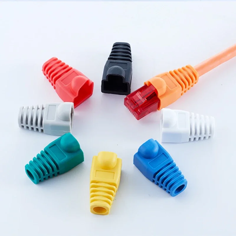 Ethernet Network Plug Network Cable Connector Ethernet Cable Connector RJ45 Connector Plug Protective Sleeve For CAT5E/6 Cable Usb Laptop Pc Case