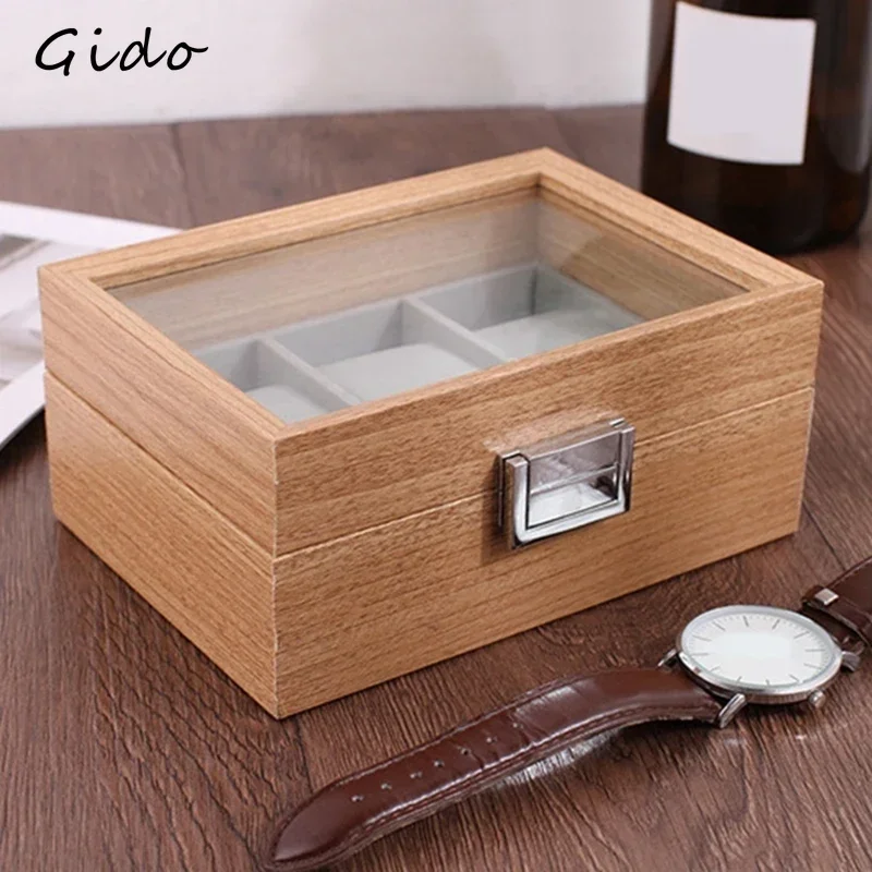 Wooden Watch Box for Exhibitors Jewelry Store Clock Watches Display Case Organizer Festival Party Best Gift 2/3/6/10/12 Slots