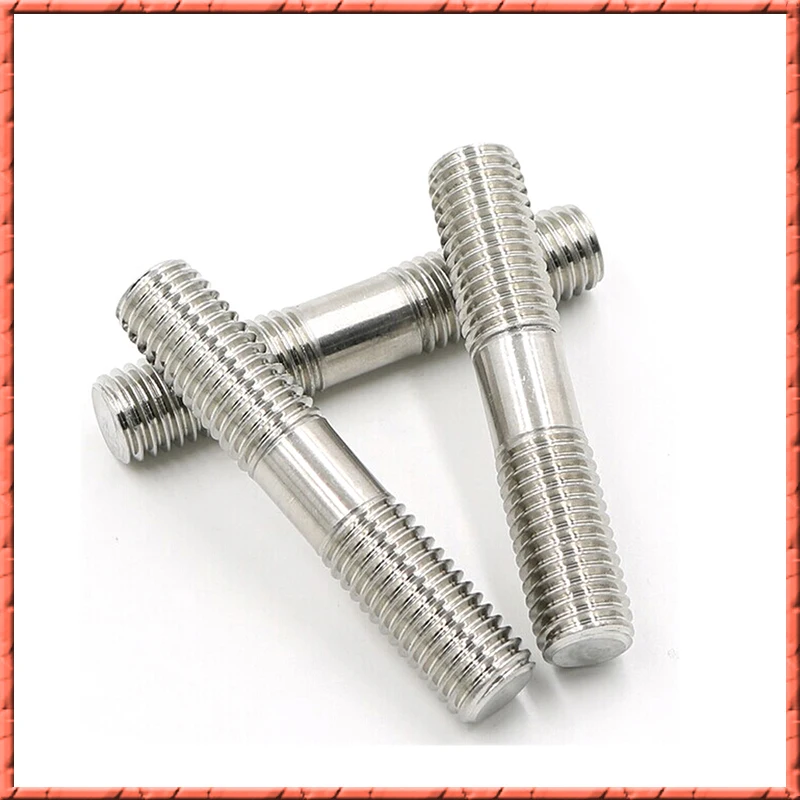 50pcs/lot SS304 M3/M4/M5/M6*16mm-200mm Double End Rods Threaded Bolts Stainless Steel Double Head Screw Non-standard Customized