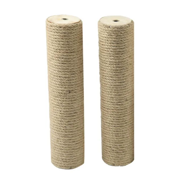 Cat Scratching Post Tree Shape Sisal Solid Wood DIY Kitten Climbing Frame Replacement Column Accessories Furniture Pet Toy 2