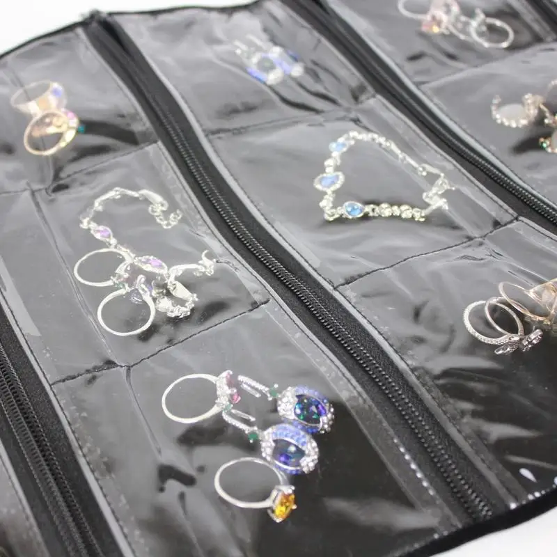 Dust-Proof and Oxidation-Proof Transparent Pvc Lattice Jewelry Storage Bag Earrings Ring Collection Bag Brooch Watch Jewelry Bag
