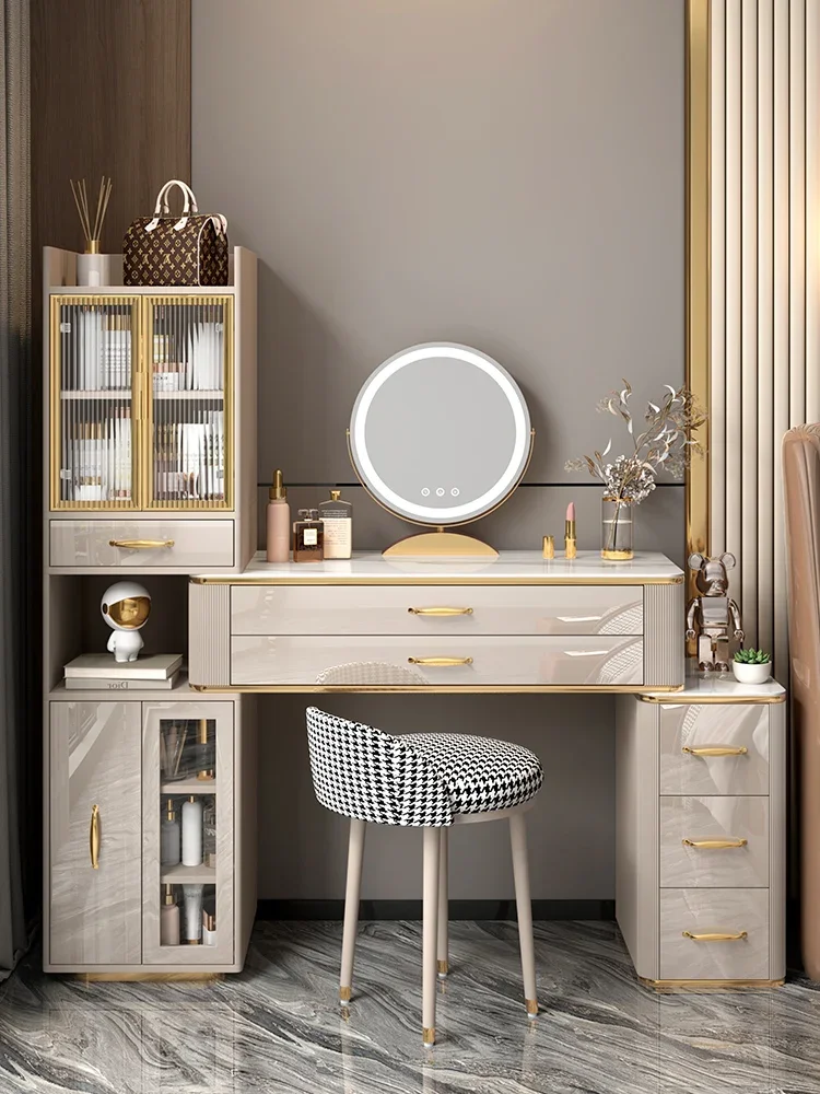 

Luxury dresser bedroom modern simple desk bedside table dresser integrated small online red makeup