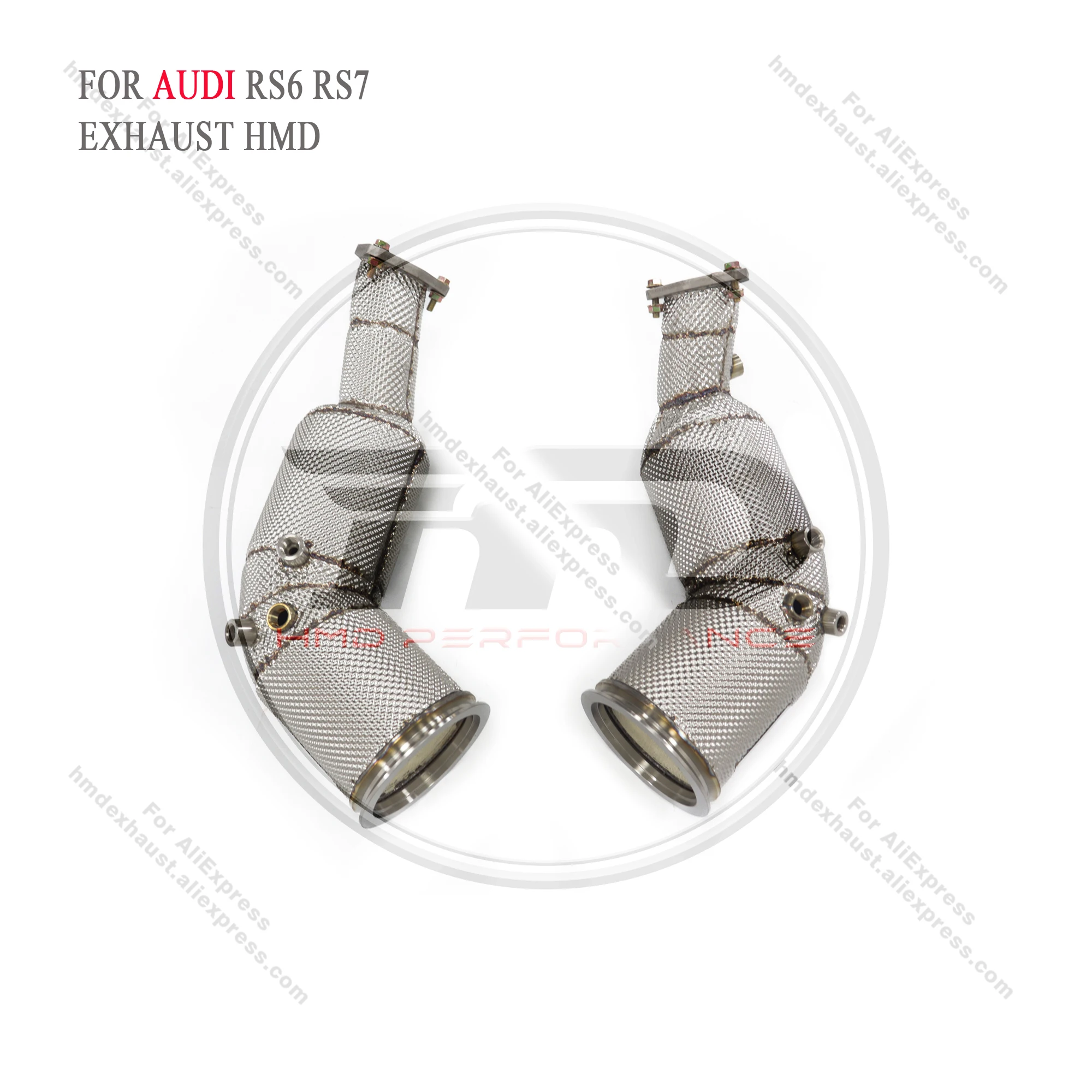 Per Audi Rs6 Rs7 Downpipe Di Scarico Catalizzatore Downpipe Nessun Tubo Catalizzatore Aggiornamento Delle Prestazioni Hmd