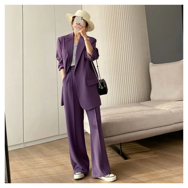 Fashion and Leisure Women's Set 2023 Spring and Autumn New Korean Version Slim Temperament Long Sleeve Two Piece Set Trend
