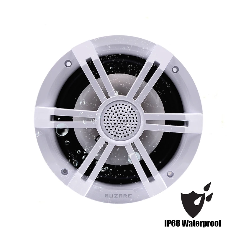 GUZARE Marine Speakers with RGB Lights 150Watts*2Pcs IP66 Waterproof for Boat / Home Music Party