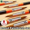 Marie's Round Paintbrushes for Acrylic,12 Sizes with Nylon Hair Paint Brushes for Acrylic,Oil,Tempera,Canvas for Adults 1