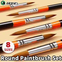 Marie's Round Paintbrushes for Acrylic,12 Sizes with Nylon Hair Paint Brushes for Acrylic,Oil,Tempera,Canvas for Adults 1