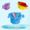 Toddler Stacking Bath Toys, Random Colors Cups Basket Summer Water Bathroom Beach Game Gifts for Boys and Girls Some Part Random 4