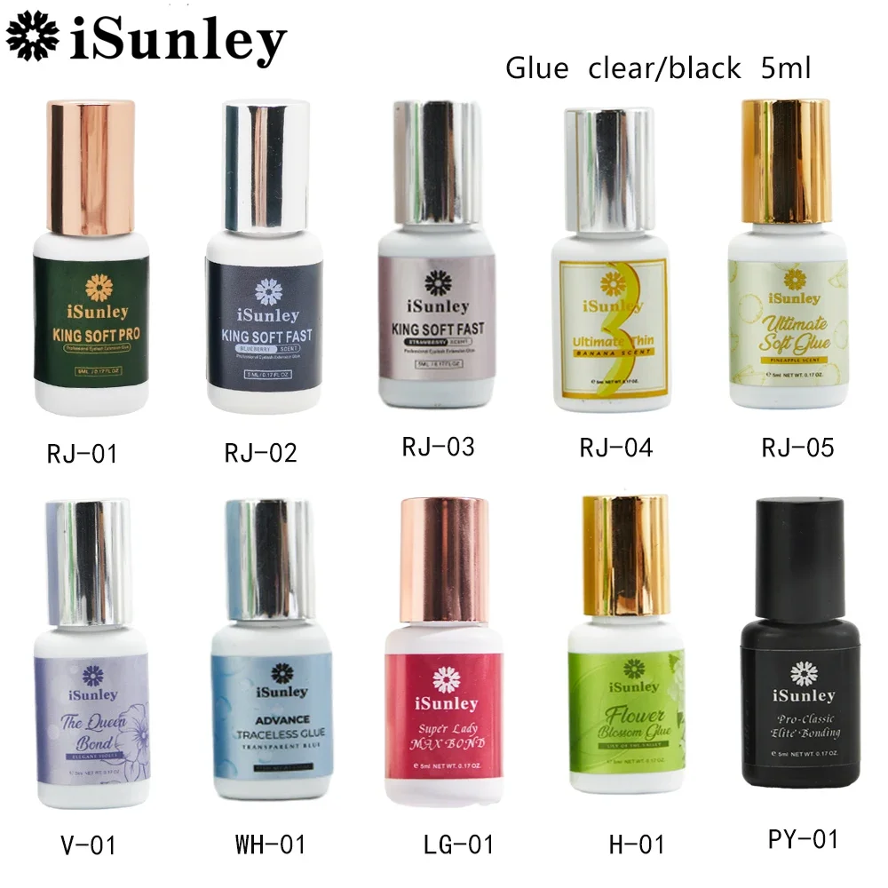 ISunley New 0.5-1 Second Quick-dry Strong False Eyelash Extension Glue Latex-free Eyelash Glue Salon Professional Eyelash Glue