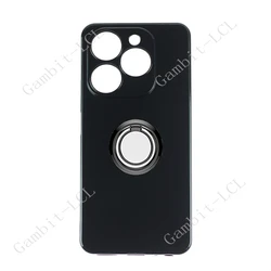 Enhanced Shockproof Silicone TPU Phone Case with Back Ring Holder Bracket - Black for Blackview Shark 9 5G (Ring Case Black)
