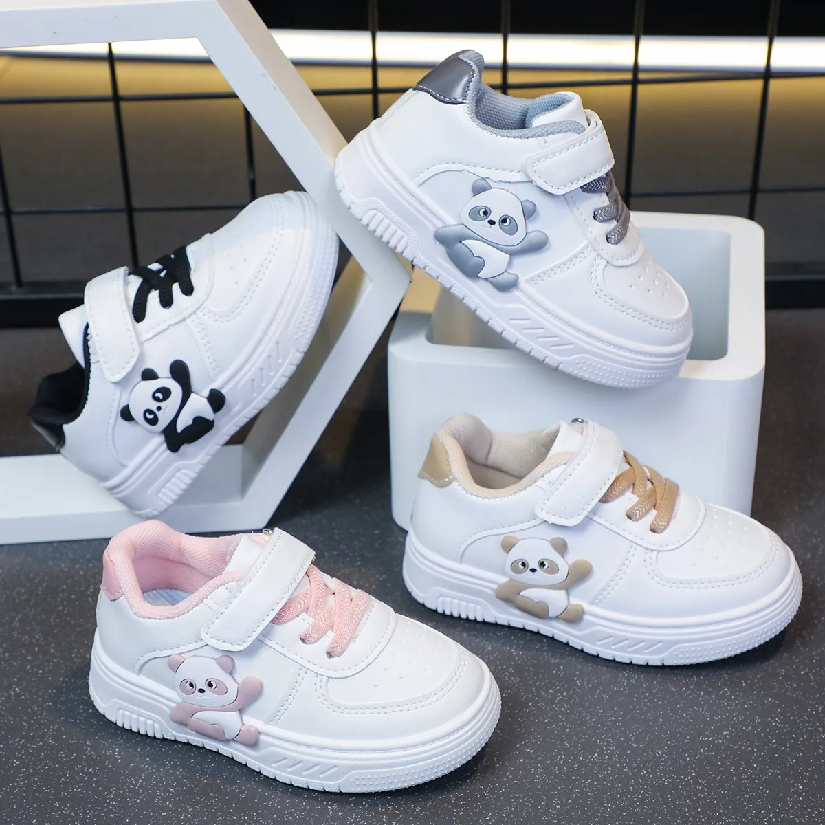 Children's Sneakers Panda Baby Boys Girls Non-slip Casual Shoes Soft Sole Toddler Walking Shoes Student Board Kids Outdoor
