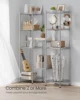 SONGMICS 5-Tier Bathroom Shelf, Storage Rack for Small Space, with 5 PP Shelf Liners, Removable Hook, Extendable Design 5