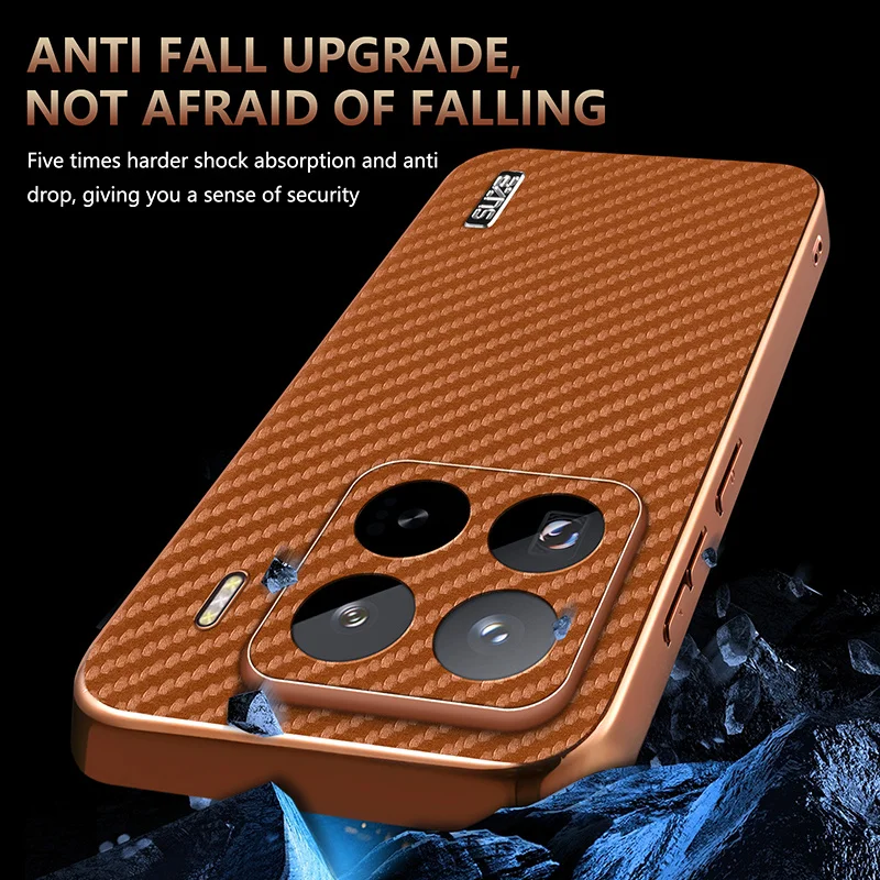 Luxury Carbon Fibre Electroplating Leather Silicone Phone Case Cover