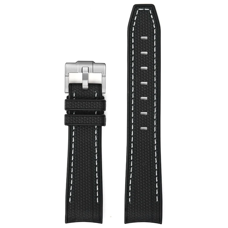 Silicone Rubber Curved End Diving Wrist Band Strap - 20mm