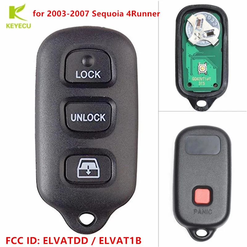 

KEYECU 10X Replacement KEYLESS REMOTE FOB 433MHZ for Toyota Tacoma 1998-2006 Tundra 2000-2006 Sequoia 4Runner 2003-2007 ELVATDD