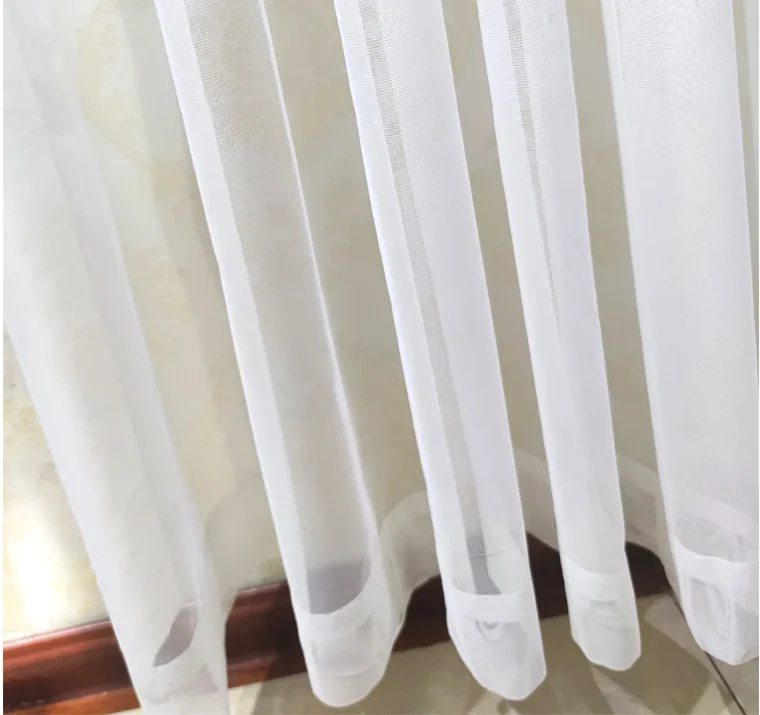 וילונות טול לבנים שקופים לקישוט חדר המרכזי וילון מטבח מודרני וחדר שינה אלגנטי לפנים ולחוץ