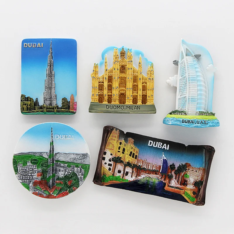 

Home Decoration Dubai Architecture Collection Gifts Dubai Sailing Hotel Souvenir 3D Fridge Magnets Magnetic Refrigerator Paste