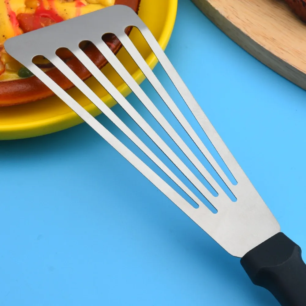 Stainless Steel Fish Frying Spatula Rust Proof Non Stick Frying Turner Household Slanted Edge Design Fried Egg Turner Pancake