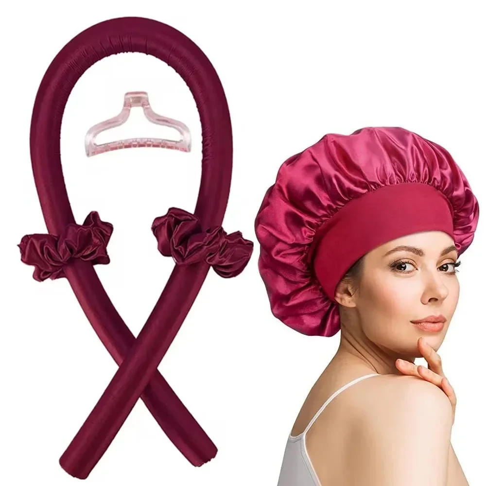 Hair Styling Tool Hair Curling Tools Heatless Curling Rod night cap Lazy Hair Curlers Headband No Heat Ribbon Hair Rollers Sleeping Soft Headband Styling Tools