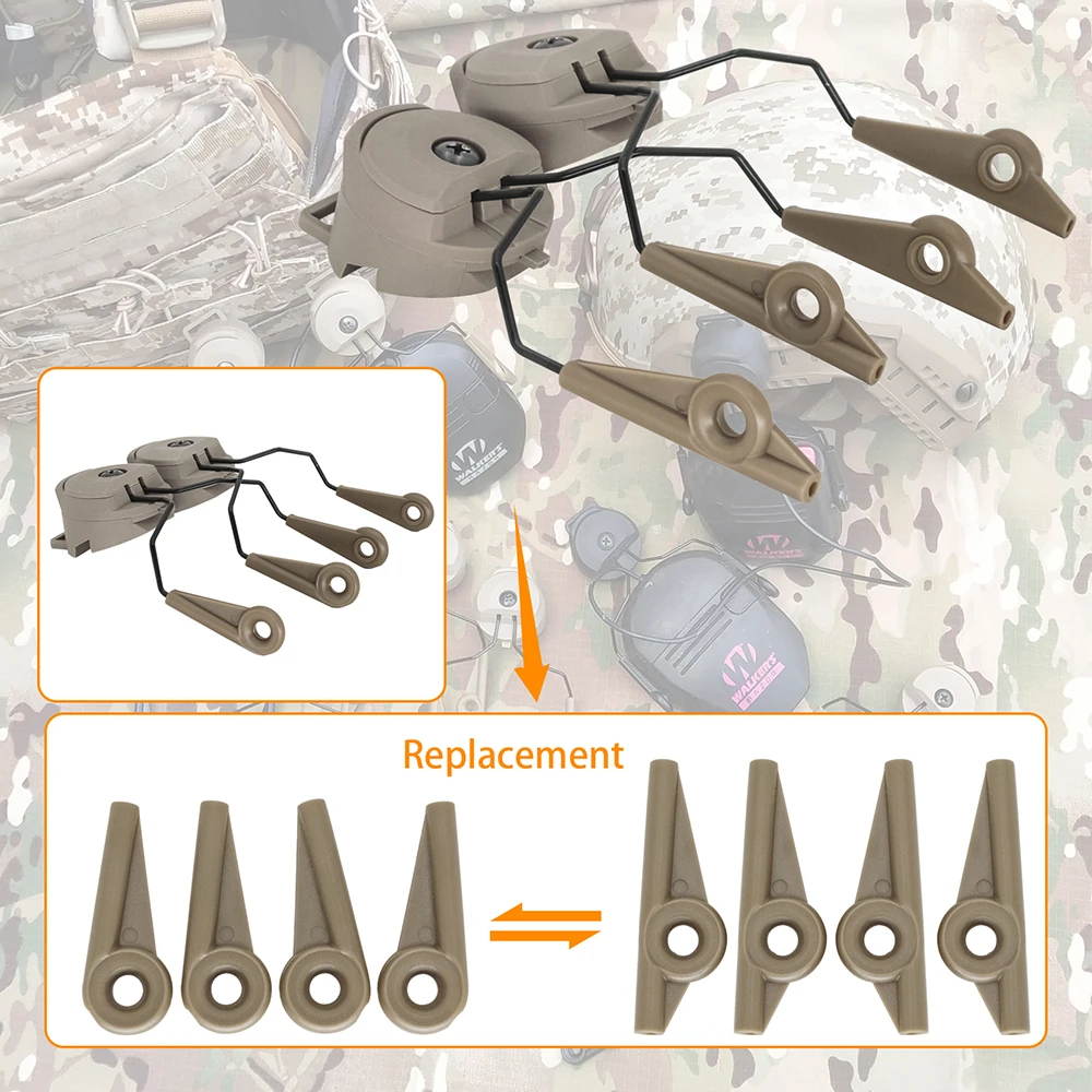 HEARING TACTICAL ARC Rail Adapter for Tactical Headset Walker's Razor Slim Hunting Headphone Electronic Shooting Earmuffs