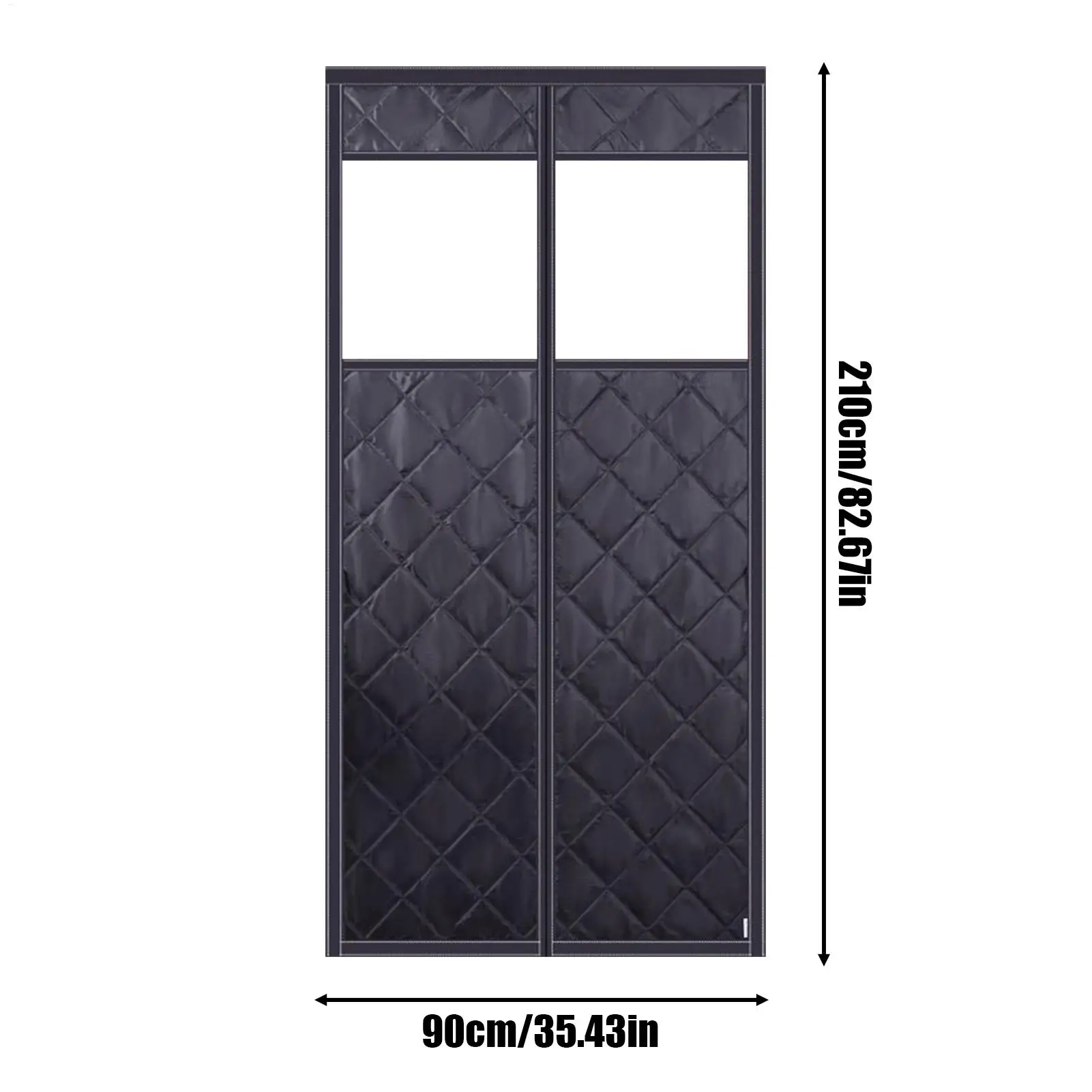 Winter Thermal Door Cover Magnetic Divider With Clear Window 36x82Inch Winter Warm Doorway Cover For Living Room Kitchen Patio