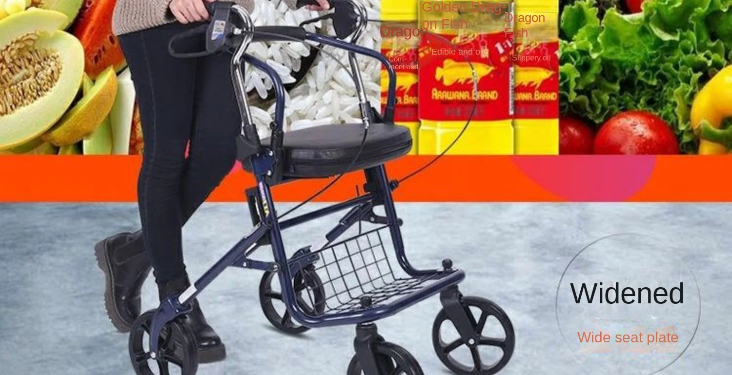 Shopping Cart For The Elderly Walker Portable Folding Light Weight Aluminum Alloy Walking Stick Suitable Large Load-Bearing 3 Shopping Cart For The Elderly Walker Portable Folding Light Weight Aluminum Alloy Walking Stick Suitable Large Load-Bearing 2