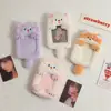 INS Cute Angel Rabbit Plush Photocard Holder Kpop Idol Photo Sleeve Protective Case Student ID Card Cover With Keychain Pendant 4