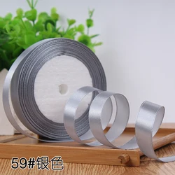 Elegant 15mm Satin Ribbon for DIY Crafts and Decor - 22 Meters (Silver)