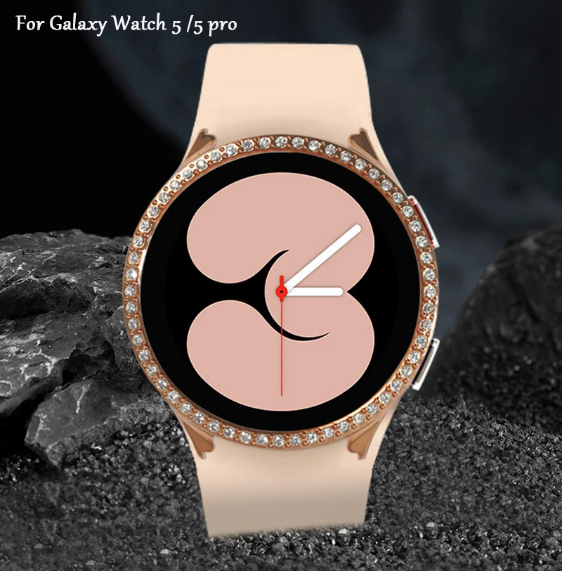 Фото Алмазный чехол для Samsung Galaxy Watch 5/5 pro/4 44 мм 40 мм, чехол-бампер из поликарбоната, всесторонняя защита для Galaxy Watch 4 classic 42 мм 46 мм №2