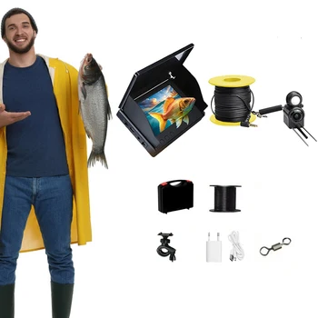 Underwater Fishing Camera 4.3 Inch IPS Monitor Ice Fishing Camera 220° Fish Finder Night Vision Waterproof for Ice Lake Fishing 2