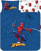 Parure de lit simple Spider Man animée, décor de chambre à coucher de literie de dessin animé, housse de couette en microfibre douce et 1 taies d'oreiller, avec fermeture éclair 2