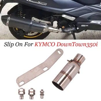 Slip On For KYMCO DownTown350i Motorcycle Exhaust Pipe System Escape Modified Middle Link Pipe Connect 51mm Muffler