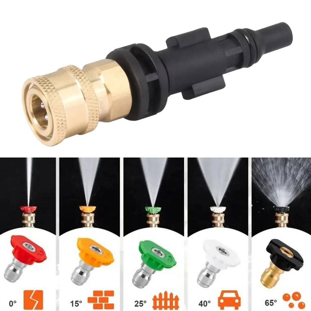 6PC 고압 세척기 퀵 커넥트 어댑터 1/4인치 나사산 노즐 포함 LAVOR/S..