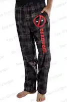 24New Summer Men's Marvel Deadpool Logo 3D Plaid Printed Anime Comfortable Pajama Pants KID/Adult Home Casual Pants Fitness Wear 1