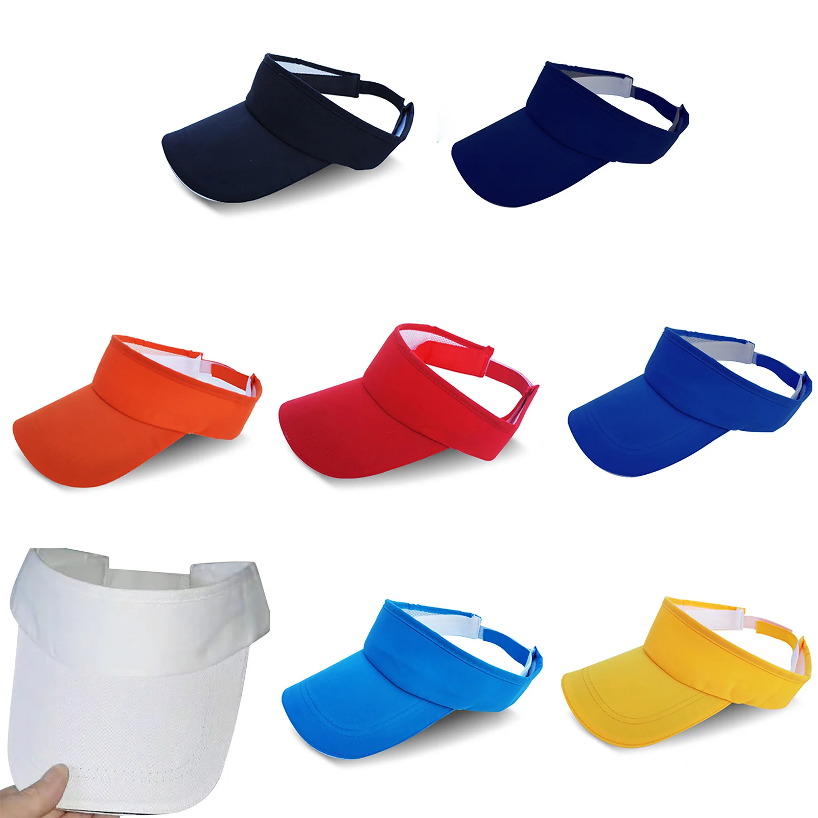 Sport Sun Visor Hats Men Women Breathable Adjustable Empty Top Cotton Baseball Caps Travel Hiking Outdoor Sports