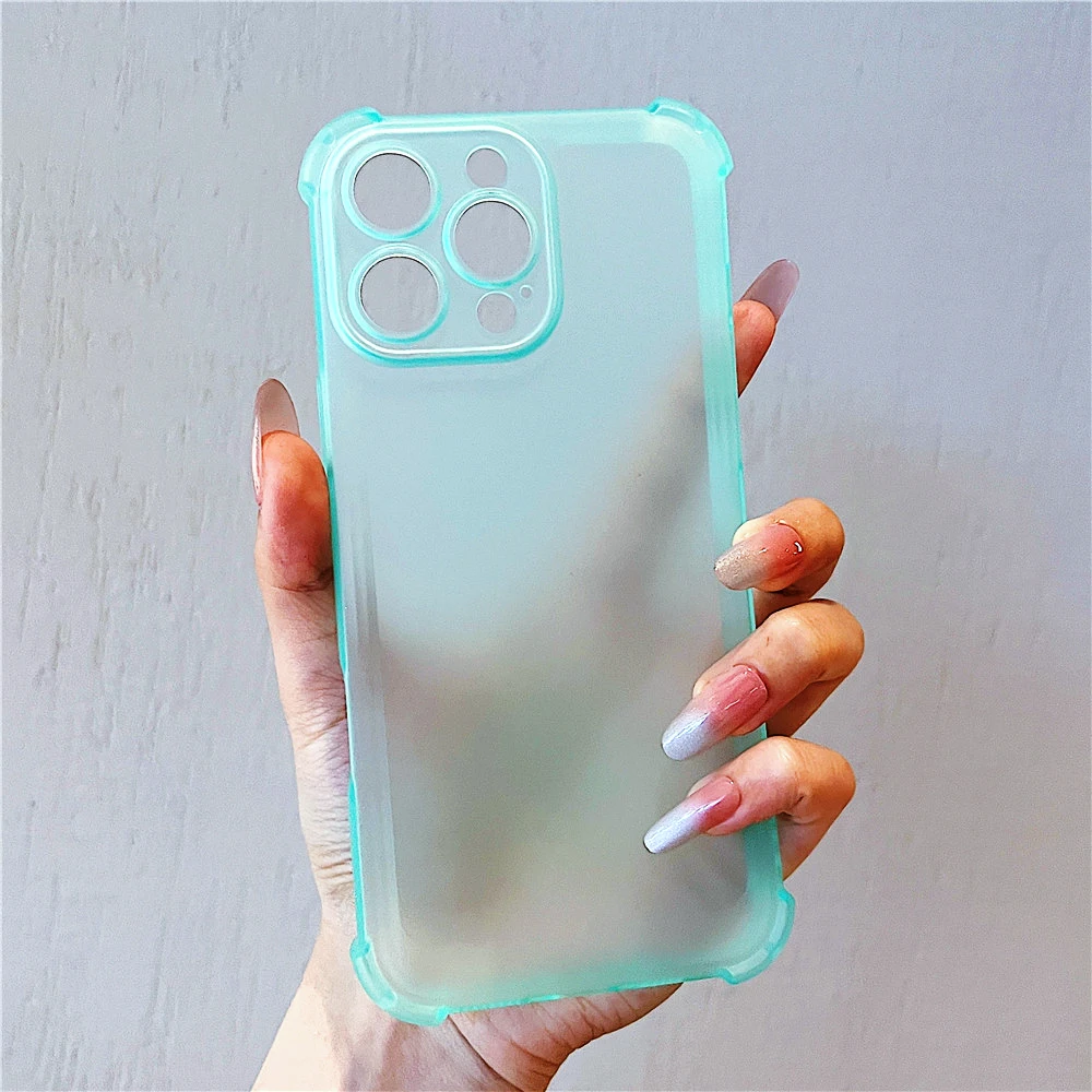 Shockproof Matte Silicone Phone Case with Bumper Back Cover