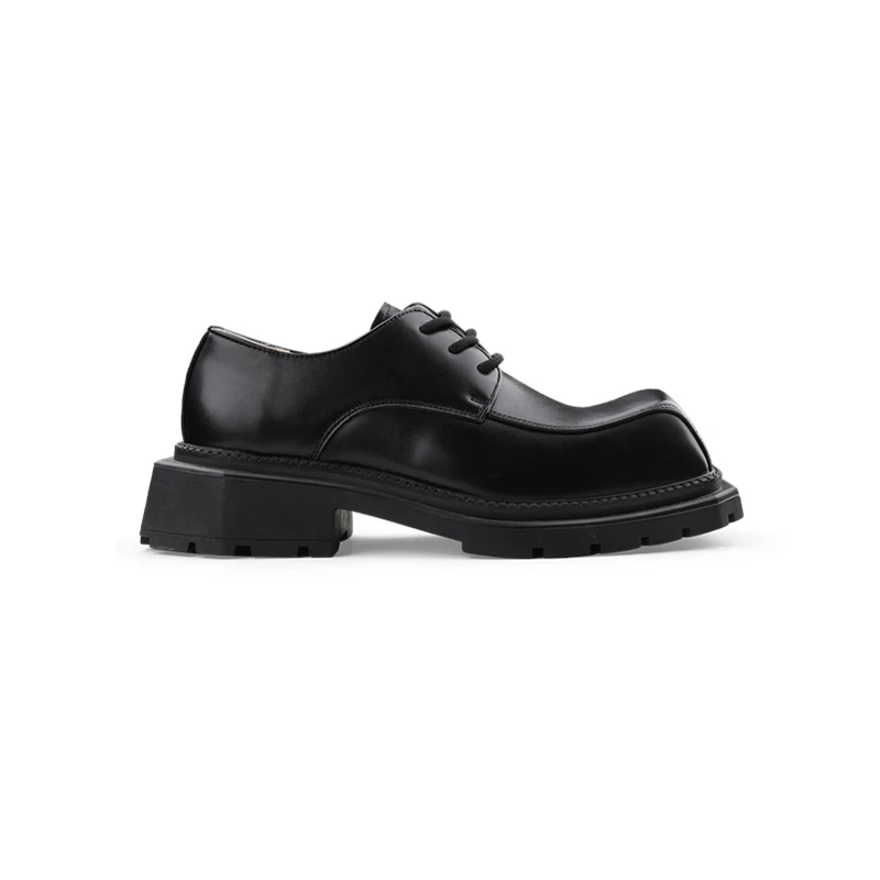 

New Men Leather Oxfords Thick Tottom Male Derby Shoes Casual Loafers Mens Square Toe Formal Dress Shoes