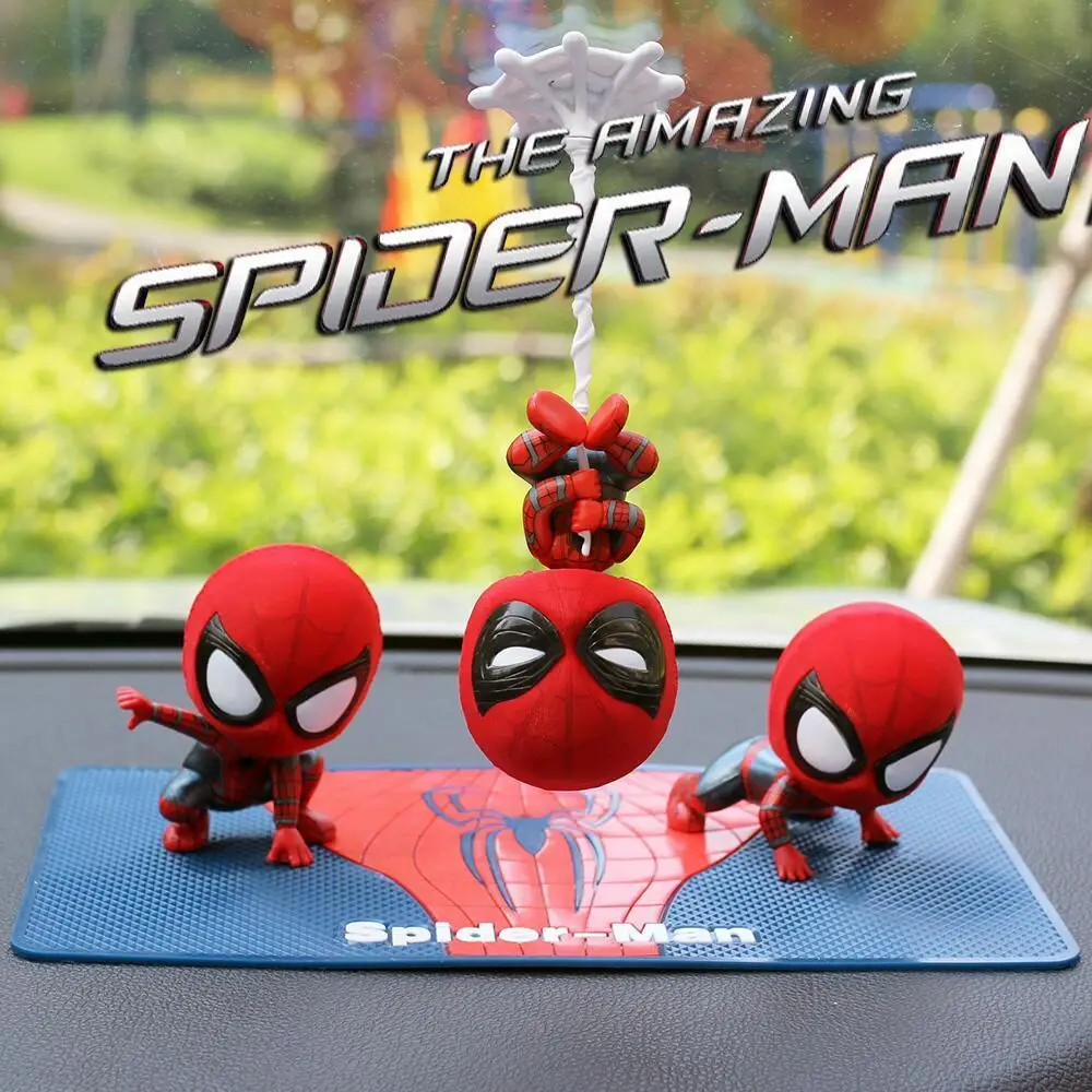 Décoration de voiture créative en tissage de marionnette Marvel Avenger  Spiderman, modèle fait à la main, décoration intérieure de voiture -  AliExpress