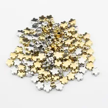 

100pcs Gold Silver Plated CCB Beads 6mm Flower Spacers Big Hole Beads for Jewelry Making Necklace Bracelets Beadings Accessories